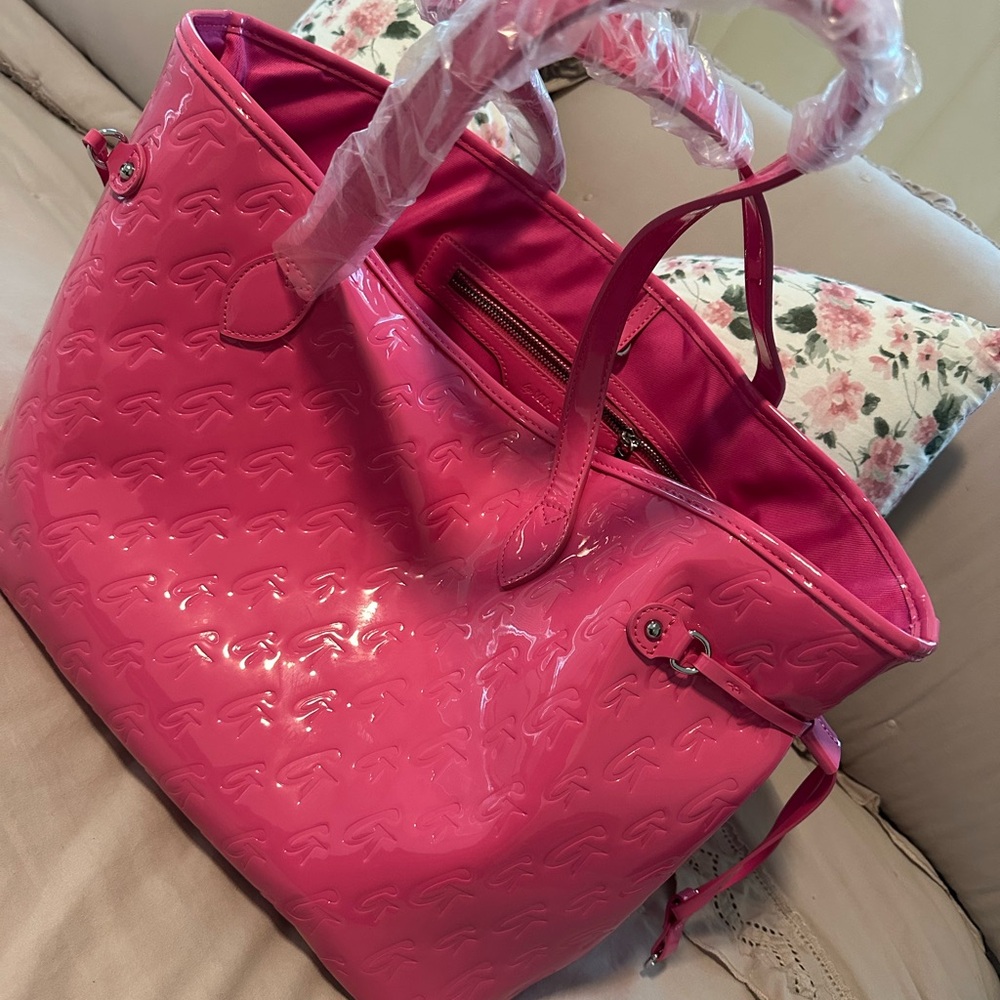 Pink Embossed Glamaholic tote, Never used!